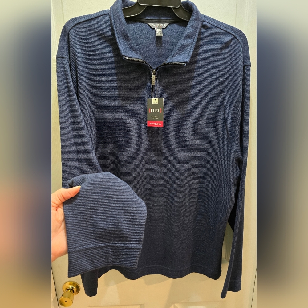 Van Heusen Men's Navy Zip-Up Sweater Xxl